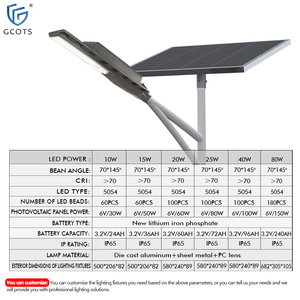 Lámparas Solares LED de Alta Calidad para Exteriores de 10W, 15W, 20W, 25W, 40W, 80W, Lámpara de Calle de Aluminio Impermeable para Áreas Escénicas y Conjuntos Residenciales - Product Image 3