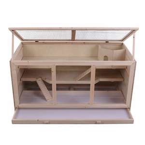 Casa para Hámster Grande de Madera de Abeto, Ecológica, Transpirable y Resistente al Viento, con Color Personalizable y Logotipo Personalizado, Jaula de Juego para Animales Pequeños - Product Image 1