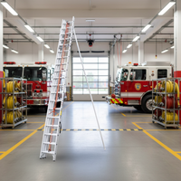 Échelle télescopique moderne et fiable de 16 m, 3 sections, à commande par câble, conforme EN 131, pour extérieur, lutte contre l'incendie, entrepôt, usage extérieur, 150 kg
