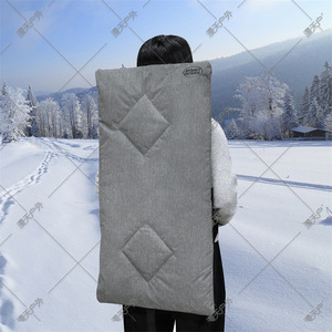Mydays Outdoor Portable Camping Pillow Grey <b>Rectangular</b> Quilted Oxford Cloth <b>Cushion</b> For Outdoor Use - Product Image 1
