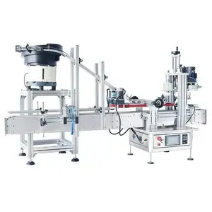 Full Automatic Wine Lid Capping Machine With Cap Feeder/PET Plastic Water Bottle Cap Screwing Machines