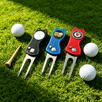 Alat Perbaikan Divot Golf Ramah Rumput, Set Alat Divot Golf Logam Magnetik Anti Lengket di Permukaan Rumput