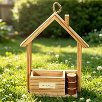 Supports muraux décoratifs en bois pour pots de fleurs artificiels, en forme de petite maison en bois, pour murs de fond de maison, cadres décoratifs