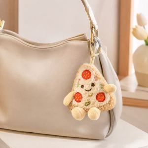 Porte-clés en <span class=keywords><strong>peluche</strong></span> Pizza OEM/ODM, <span class=keywords><strong>Peluche</strong></span> super douce, Poupée alimentaire personnalisée, Cadeaux de fête pour enfants, Cadeau avec logo, Pendentif pour enfants - Product Image 3