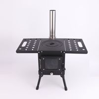 Poêle à bois portable léger en acier inoxydable, simple, monobloc, pour table, barbecue, camping, chauffage de tente, extérieur