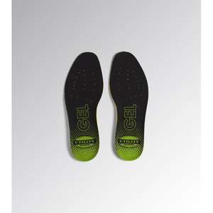 Semelles Diadora Gel Relax 41, inserts confortables et amortissants pour chaussures de sport, vert fluorescent, jaune utilitaire - Product Image 1