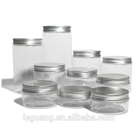 Bouteille à large ouverture de 1L avec couvercle à vis, contenants d'emballage, bacs transparents en plastique PET, échantillons gratuits, récipient pour poudre de protéines, rond