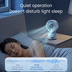 Ventilateur de table portable IMYCOO à faible bruit avec écran LED, rechargeable avec ventouse, batterie 4000 mAh, mini ventilateur de bureau compact USB - Product Image 6