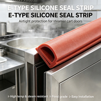Bande d'étanchéité en caoutchouc silicone en forme de E, résistante à la chaleur, profilé de bordure pour four, cuiseur vapeur, armoire, joint de porte de chambre froide
