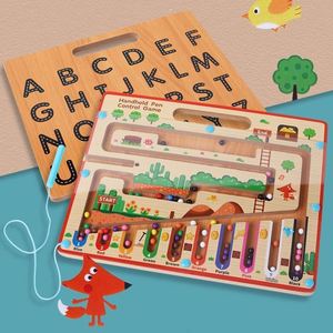 Nouveauté : Jouet en bois magnétique pour enfants de 4 à 6 ans, jeu de labyrinthe pour apprendre les lettres de l'alphabet, les couleurs et les nombres, avec stylo de contrôle - Product Image 1