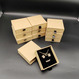 Natural Eco Jewelry Drawer <b>Box</b> | Ribbon Tab Sliding Case with Foam | 20Y Source - Product Image 2