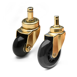 Roulettes de meubles en polyuréthane PU de 3 pouces, pivotantes silencieuses avec tige filetée, roulement à billes de précision, design moderne - Product Image 2