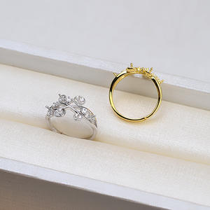 Anillo Abierto de Plata S925 con 6 Cuentas, Anillo Ajustable con Múltiples Cuentas Extraíbles, Soporte para Joyería de Perlas DIY 1449 - Product Image 4