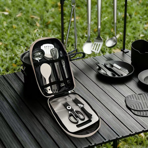 Juego de Utensilios de Cocina Portátiles para Exteriores, Olla de Acero Inoxidable, Espátula, para Acampar, Barbacoa, Viajes por Carretera, Picnics, Cocina en el Auto - Product Image 1