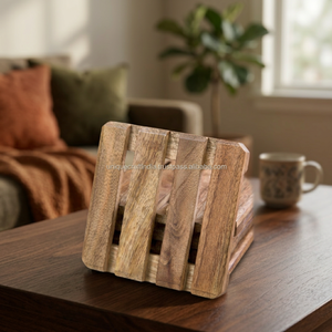 Restaurant Natural Wooden Square Eco-Friendly Handmade <b>Coaster</b> Drink Tea Tableware Kitchenware Coffee Wood Mug Mats Cup Pad - Product Image 1