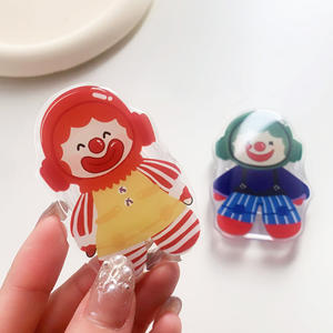 Funny Cartoon Cute Clown Universal Collapsible Acrylic Cell Phone Grip Pop Socket 3M Mobile Phone Holder Custom