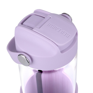Infusor de té con logotipo personalizado, botella de vidrio de borosilicato de pajita con manga de silicona, flujo de agua potable directo para regalos de empresa - Product Image 4