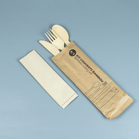 Ensemble de couverts en bambou biodégradable portable, vaisselle jetable pour les voyages, les mariages, les fêtes, les hôtels, logo personnalisé imprimé - Marque SanYou