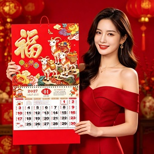 <span class=keywords><strong>Calendario</strong></span> <span class=keywords><strong>Lunar</strong></span> <span class=keywords><strong>Chino</strong></span> 2027, Año de la Cabra, Diseño Animado, Fu de la Suerte, Cartulina Gruesa, 28 Páginas, <span class=keywords><strong>Calendario</strong></span> Promocional <span class=keywords><strong>Chino</strong></span> - Product Image 2