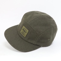 Gorras de lana cálidas al por mayor con parche de logo tejido personalizado, visera plana, ajustables, vintage, para hombre, verde oliva, para invierno y actividades al aire libre.