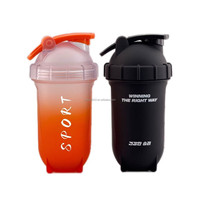 Bouteille de shaker de protéines pour la salle de sport, en plastique sans BPA, avec logo personnalisé, transparente, 350 ml, 500 ml, 700 ml, gobelet de sport