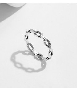 S925 <b>Silver</b> Cool Style Minimalist Korean Style Chain Link Open <b>Silver</b> <b>Ring</b> for Women Fashion <b>Adjustable</b> Finger <b>Ring</b> - Product Image 6