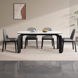 Silla auxiliar de comedor nórdica de madera maciza, silla de comedor sin brazos con respaldo sólido tapizado en piel sintética impermeable para comedor - Product Image 3