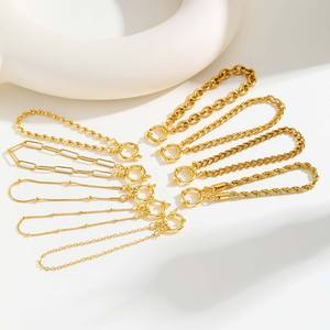 Pulsera de cadena de eslabones impermeable de acero inoxidable multiestilo hecha a mano DIY, cierre de burbuja, hebilla marinera, pulseras para mujer - Product Image 5