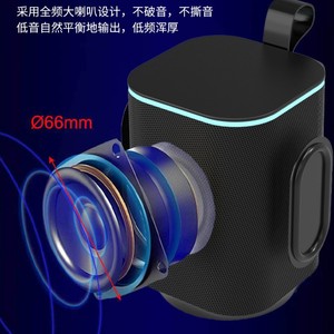 ลำโพงพกพาไร้สาย แบตเตอรี่แบบชาร์จได้ ไฟ RGB ใช้งานกลางแจ้ง พร้อมหูหิ้ว - Product Image 3