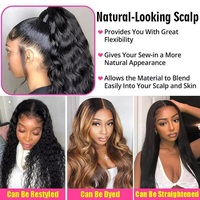Perruque Body Wave avec cheveux humains pour femmes noires, avec des nœuds Extra petits, pré-fabriqué, partie latérale, en dentelle, avec moins de colle