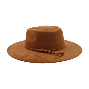 Sombrero Vegano de Gamuza con Diseño de Corazón y Corona, Estilo Fedora de Ala Ancha con Borlas Decorativas, Novedad 2026 - Product Image 4