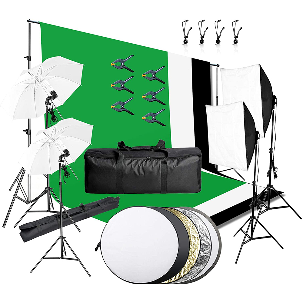 JUNNX Backdrop Soft light System Photography Lighting Accessories Set Umbrella Softbox Photo Studio Light Kit for video Shooting