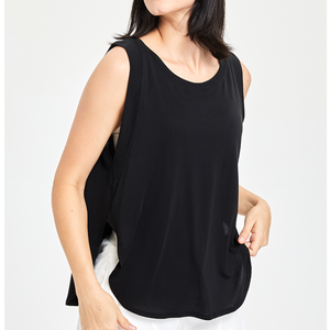 Débardeur de yoga ample pour femme avec fente latérale, col rond, sans manches, séchage rapide, respirant, pour le sport et la course à pied, vente en gros - Product Image 2