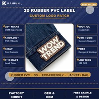Étiquette de vêtement en PVC caoutchouté 3D, logo personnalisé écologique pour vestes, sacs à dos, chaussures et chapeaux, fabricant OEM