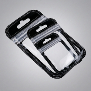 Pochette d'emballage transparente en plastique pour bijoux et accessoires à ongles, avec fermeture Zip Lock, cadre noir et trou <span class=keywords><strong>de</strong></span> suspension Euro Butterfly - Product Image 6