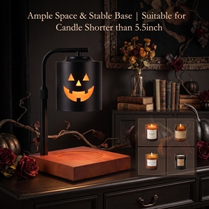 Lampe chauffe-cire sans flamme Jack O'Lantern d'Halloween, 4 niveaux <span class=keywords><strong>de</strong></span> luminosité, minuterie 2-8h, avec 2 ampoules GU10 - Product Image 4