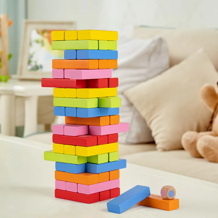 little room New design hot selling educational building blocks wooden rainbow stacking game learning building blocks toys