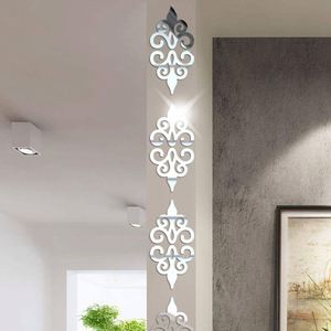 10PCS 3D <b>Acrylic</b> Hollow Reflective <b>Mirror</b> Wall Stickers DIY Decals Self Adhesive Room Wall Decor - Product Image 1