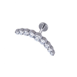 ASTM F136 Titanium 16G <strong>Lip</strong> Studs CZ Cluster Earring Piercing Internally Threaded Labret Medusa <strong>Ring</strong> Cartilage <strong>Monroe</strong> - Product Image 1