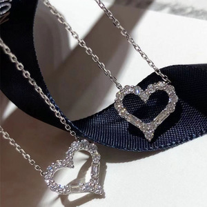 Collana girocollo semplice a forma di cuore per donna, catena corta alla clavicola, gioielli alla moda - Product Image 3