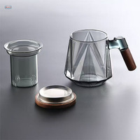 Tasse à thé en verre résistant à la chaleur, tasse de bureau, tasse de cérémonie, tasse à thé florale haut de gamme personnelle