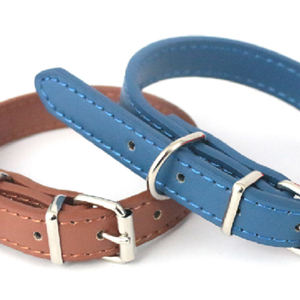 Collier pour animaux de compagnie en PU moderne et élégant avec logo, 3,5*60CM, confortable, style classique, motif uni simple, fermeture à boucle, toutes saisons, tendance - Product Image 3