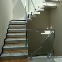Escalier en bois préfabriqué pour immeuble d'appartements, design d'escalier flottant en bois pour intérieur