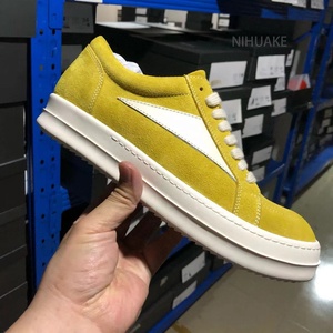 Kích Thước <span class=keywords><strong>12</strong></span> Giản Dị Thiết Kế Da Giày Sang Trọng Giảng Viên Mắt Cá Chân Ren up Sneaker Zip Cao-Top Flats Vàng Mắt Cá Chân Khởi Động Cho Phụ Nữ - Product Image 4