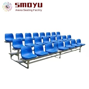 Sedili <span class=keywords><strong>per</strong></span> Stadio a 3 File e 15 Posti con Schienale <span class=keywords><strong>in</strong></span> HDPE, Ruote <span class=keywords><strong>in</strong></span> Alluminio, Tribuna Portatile <span class=keywords><strong>per</strong></span> Scuole e Palestre, Colore Personalizzabile - Product Image 2