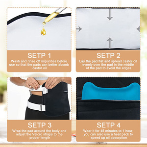 Kit de compresses réutilisables à l'huile de ricin pour l'auto-soin du foie, de l'abdomen et des muscles, favorisant l'amélioration de la circulation - Product Image 4