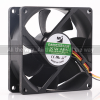 Original YM 24V 48V DC12V 0.50A EC AC 80X80X25MM 8025 8CM haut Volume d'air double boule châssis convertisseur DA08025B12UF ventilateur de refroidissement