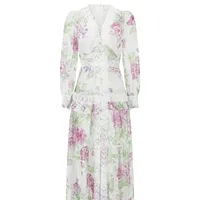 Robe élégante à col en V et manches longues en mousseline pour le printemps, coupe ajustée, disponible en vert, bleu et blanc, vente en gros