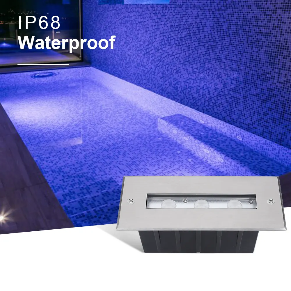Lampu kolam renang 3W 6W RGB, lampu pencuci dinding Linear warna tunggal dengan lengan dudukan plastik