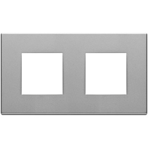Cache-prise double pour interrupteur mural Next Plate 16,8 x 9,7 cm, finition argentée - Product Image 1